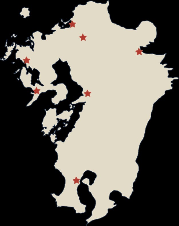 Kyushu locations covered