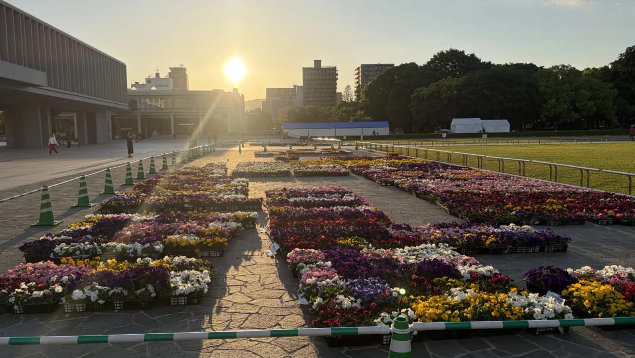 Flowers at the hiroshima peace park
